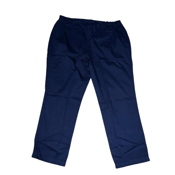 Woman Within NWOT Stretch Cotton Chino Straight Leg Pant Sz 22 Wide Navy Blue Pl - Picture 8 of 11